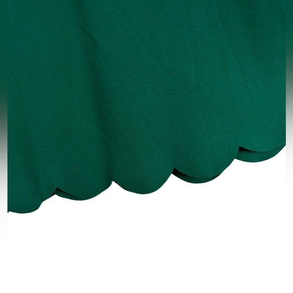 LULU’S Cumulonimbus Clouds Green Skater L Midi scoop neck scalloped hem Dress - Picture 13 of 15